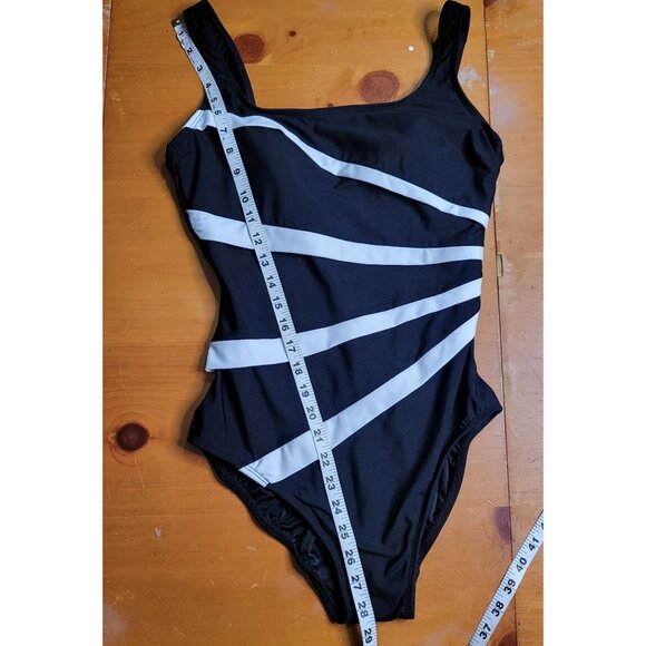 NWOT Longitude S Women's Vintage 80s 90s Retro One Piece Tummy Control Swimsuit - Picture 9 of 11